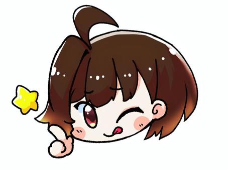 てへぺろ てへぺろ,テヘペロ,ごめんね,確信犯,いたずら,悪戯,女の子,キャラクター,キャラ,ちびキャラのイラスト素材