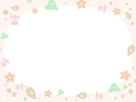 幼児・保育向けカラフル楽しい背景テンプレ ゆるかわ,ゆるキャラ,カラフル,フレーム,背景,枠,パステル,図形,星,さんかくのイラスト素材