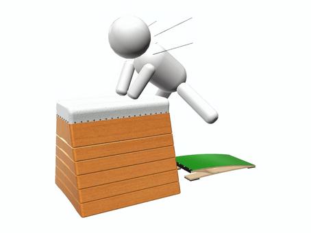 跳び箱 跳び箱,ジャンプ,体育,飛び箱,踏み切り板,跳箱,跳躍,運動,踏切板,ロイター板のイラスト素材