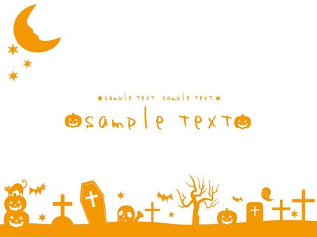 シルエットのハロウィンフレーム2 ハロウィン,フレーム,秋,囲み,シルエット,背景,壁紙,かぼちゃ,10月,ポストカードのイラスト素材