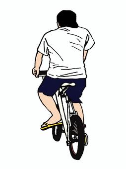 サンダルで自転車 サンダルで自転車 自転車,サンダル,キャップのイラスト素材