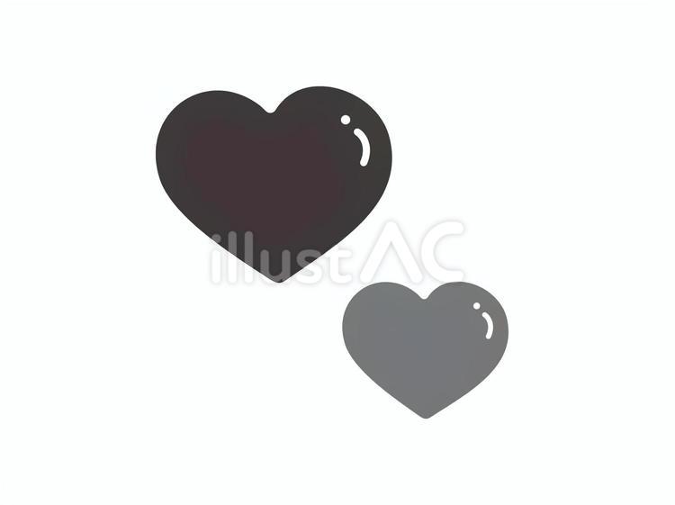 黒のポップハート素材 ハート,黒,グレーのイラスト素材