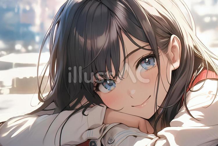微笑みかけてくれる女の子 女の子,かわいい,女性のイラスト素材