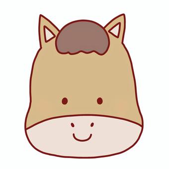 馬 馬,午年,干支,顔,動物,お正月,年賀状,2026年,線画,可愛いのイラスト素材
