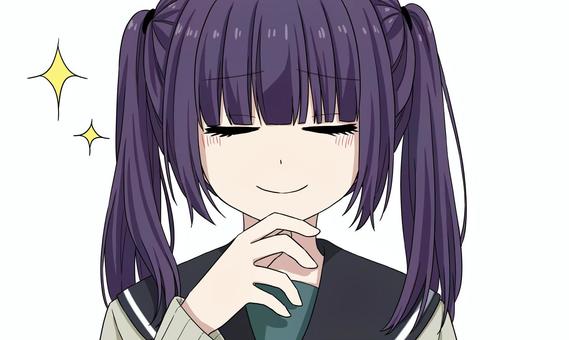 女の子 人物,女の子,キャラクター,制服,セーラー服,ツインテール,かわいい,アニメ絵,萌え系,綺麗のイラスト素材