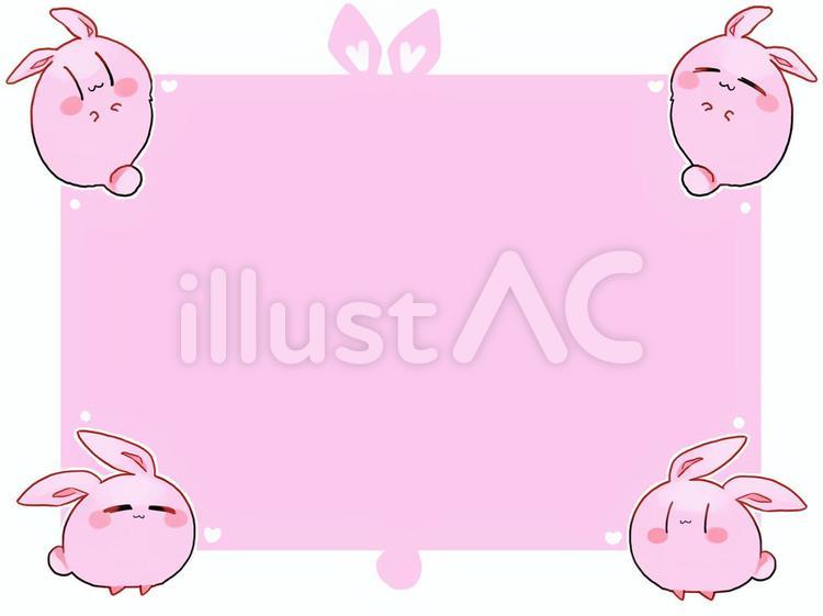 うさぎの背景 うさぎ,ピンク,デフォルメのイラスト素材