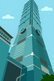 空へ伸びる 台湾の誇るランドマーク 空へ伸びる 台湾の誇るランドマーク 台北101,台北,台湾,ランドマーク,超高層ビル,ビル,高層ビル,建物,建築,都市景観のイラスト素材