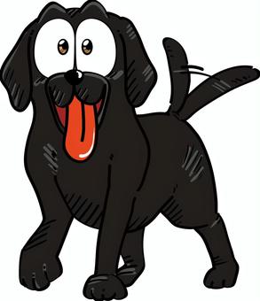 しっぽを振る黒色の犬 犬,ラブラドール,黒,うれしい,尻尾,振るのイラスト素材