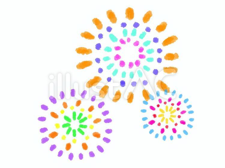クレヨンシリーズ[花火1]  花火,打ち上げ花火,夏のイラスト素材