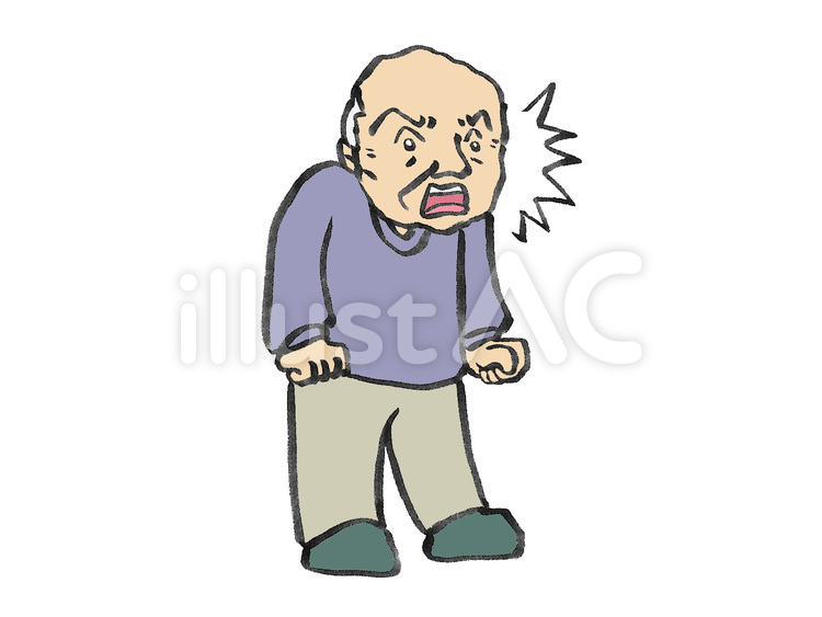 はっとして驚くおじいさん おじいさん,驚き,高齢者のイラスト素材