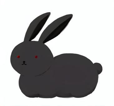黒うさぎ うさぎ,黒,動物,生き物,耳,かわいい,丸いしっぽのイラスト素材