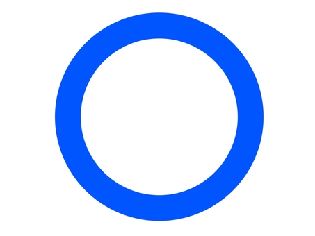 丸マーク　青　線画 丸マーク,丸,青,ブルー,シンプル,円,輪,リング,サークル,判定のイラスト素材