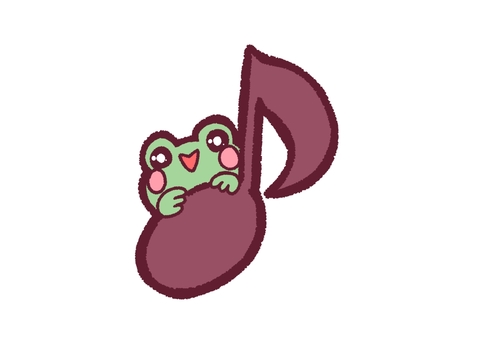 musical notes and frog, note, a frog, cute, JPG and PNG