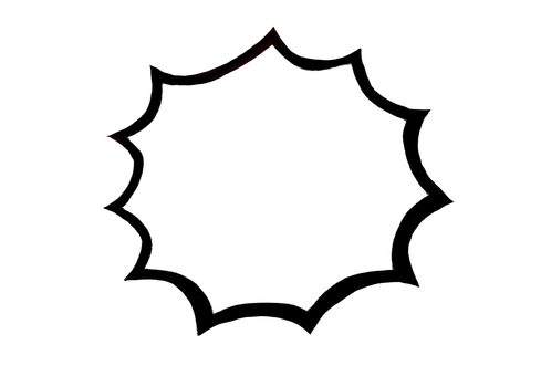 ギザギザ吹出し　白黒 吹き出し,ふきだし,手書き,手描き,ギザギザ,迫力,シンプル,強調,フレーム,線画のイラスト素材