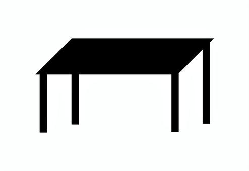 机（シルエット） 机,デスク,オフィス用具,長机,テーブル,インテリア,家具,シンプル,シルエット,白黒のイラスト素材