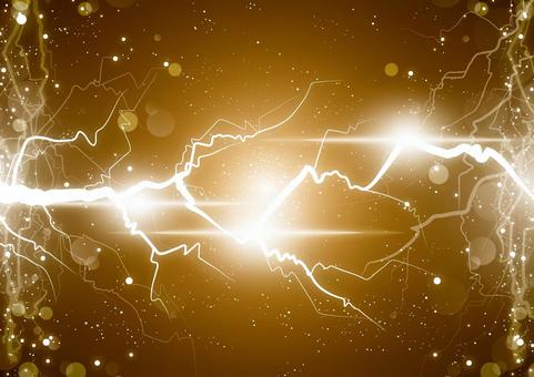 稲妻のエネルギーの背景素材 雷,稲妻,電流,エネルギー,光,フレア,パーティクル,スタイリッシュ,ゴールド,背景のイラスト素材