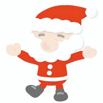 サンタさんL サンタ,クリスマス,バンザイ,メリークリスマス,笑顔,喜ぶ,うれしい,にっこり,かわいい,穏やかのイラスト素材