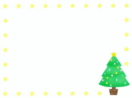 クリスマスツリーと星のフレーム
