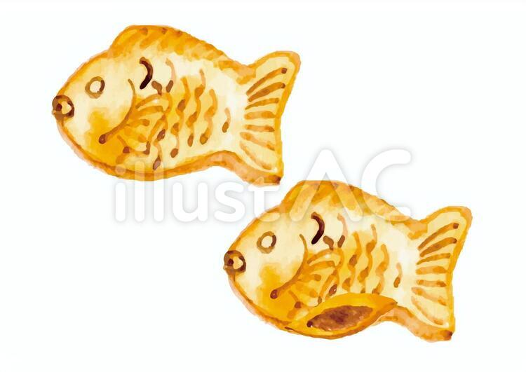 《水彩風》たい焼き 水彩,水彩風,たい焼きのイラスト素材