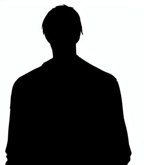 正面を向く男　シルエット 男,シルエット,立ち絵,trpg,人のイラスト素材