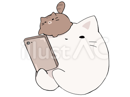 スマホいじりねこ