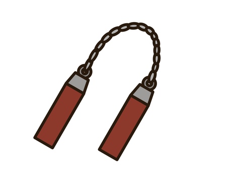 ヌンチャク ヌンチャク,フレイル,武器のイラスト素材