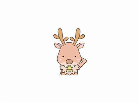 照れるトナカイ 恥ずかしい,赤面,照れ笑い,照れる,戸惑い,照れ隠し,照れくさい,カラー,トナカイ,クリスマスのイラスト素材