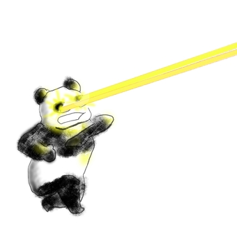 目からビームを放つパンダ パンダ,目,ビーム,光線,発射のイラスト素材