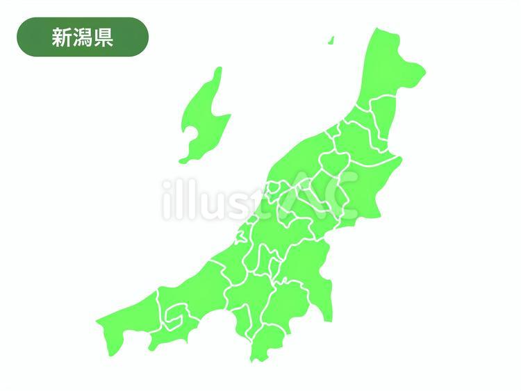 新潟県の地図のイラスト（線なし） 地図,地域,地理のイラスト素材