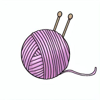 毛糸 毛糸,編み物,冬,シンプル,手編み,毛糸玉のイラスト素材