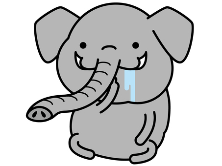 ゾウさん よだれ 象,涎,空腹,動物,キャラクター,哺乳類,ベクター,イラストのイラスト素材