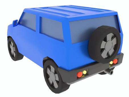 SUV車　青02 自動車,乗用車,suv,マイカー,青,後ろ,ドライブのイラスト素材
