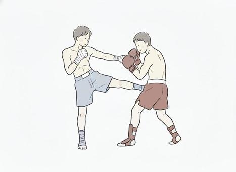 キックボクシング 格闘技 キックボクシング 格闘技 キックボクシング,格闘技,ムエタイ,男性,スポーツ,運動,習い事,構え,キックのイラスト素材