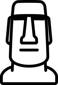 ピクトグラムの黒のモアイ像です。 ピクトグラム,モアイ,像,シンプル,イースター島,石像,彫像,遺跡,古代史,世界遺産のイラスト素材