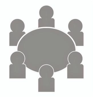 会食シルエット 会食,人,人物,テーブル,食事,大人数,６人,シルエット,アイコン,複数のイラスト素材