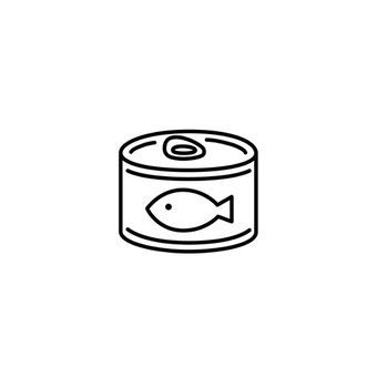 缶詰食品_白黒 缶詰,アイコン,缶詰食品,缶詰め,保存食,非常食,備蓄食,保存食品,食料,食品のイラスト素材