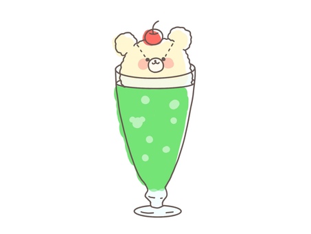 クマのメロンクリームソーダ