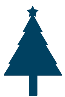 クリスマスツリー・シルエット クリスマスツリー,ツリー,モミの木,星,クリスマス,素材,パーツ素材,シルエット,12月,飾りのイラスト素材