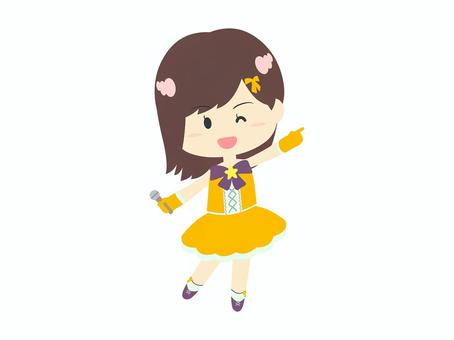 アイドル アイドル,女性,芸能人,歌手,仮装,かわいい,美少女,萌え系,黄のイラスト素材