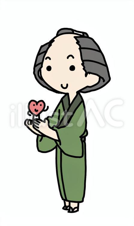 ハートと向き合う町民 町民,ハート,向き合うのイラスト素材
