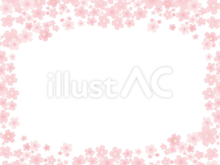 桜背景08 桜,フレーム,花びらのイラスト素材