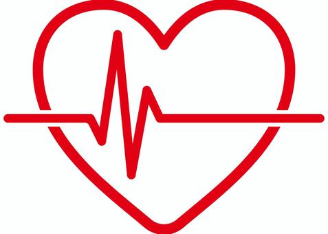 ハート心拍b ハート,心電図,鼓動,心音,健康診断,健康状態,検査,心拍数,心拍,人間ドッグのイラスト素材