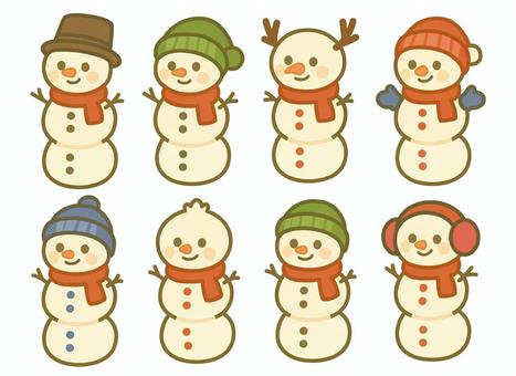 クリスマス 雪だるま(3段)セット クリスマス 雪だるま(3段)セット 雪だるま,帽子,3段,クリスマス,12月,冬,イベント,手書き,手描き,挿絵のイラスト素材