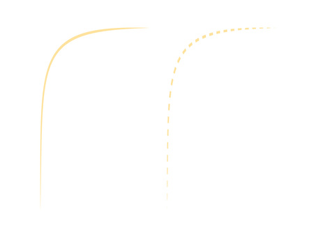 黄色のカーブラインのフレームセット フレーム,カーブ,飾り罫,ライン,角,背景,黄色,ポップ,点線,破線のイラスト素材