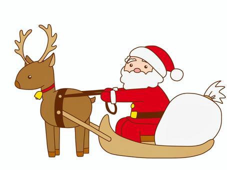 Illustration, christmas, santa claus, reindeer, 