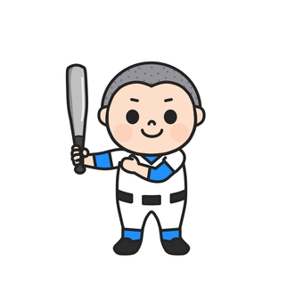 野球のバットを持ってポーズをとる男の子5 野球,バット,男の子,ユニフォーム,試合,練習,スポーツ,チーム,打者,バッティングのイラスト素材