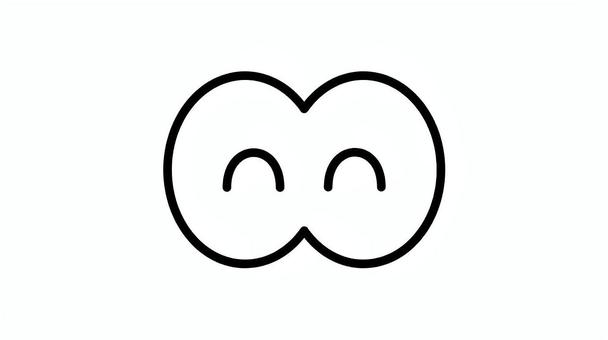 カジュアルポップなにっこり目のイラスト 目,笑顔,笑う,にこにこ,アイコン,人物,手書き,シンプル,かわいい,ポップのイラスト素材