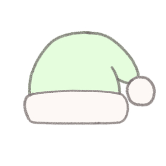ふわふわサンタ帽子パステルミント 帽子,サンタ帽子,クリスマス,ハット,サンタ,イベント,アイコン,飾り,シンプル,ゆるいのイラスト素材