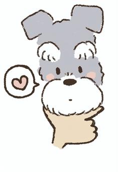 手に顔乗せする犬 手に顔乗せする犬 シュナウザー,犬,あごのせ,可愛い,芸のイラスト素材