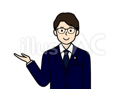 案内・説明をする弁護士の男性